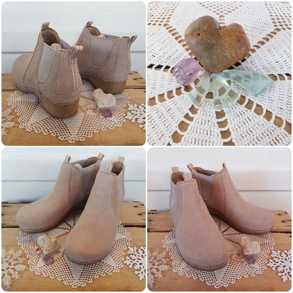 🧚🏼‍♀️Reserved for Joni🌸Shimmer Dansko Becka Booties Glitter Clog Boho Chic 38 - Picture 3 of 12